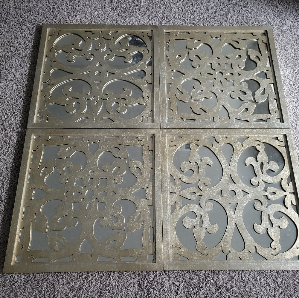 Set of 4 Z Gallerie mirrors gold color